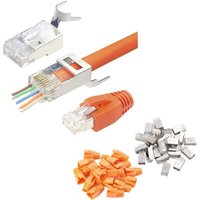 12 Stück RJ45 Stecker CAT7 CAT6A,Netzwerkstecker poe, Lan Stecker für Verlegekabel, Installationskabel 10GBit Geschirmt mit Einfädelhilfe und 12 Stück RJ45 Stecker CAT7 CAT6A,Netzwerkstecker poe, Lan Stecker für Verlegekabel, Installationskabel 10GBit Geschirmt mit Einfädelhilfe und von BLUEDEER