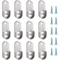 12 Stücke Kleiderstange Schrank Halterung Metall Oval Kleiderstangenhalter Schrankrohrlager Benutzt für Zubehör für Garderobenstangen Flansch von BLUEDEER