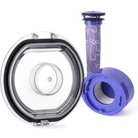 2 Dreiersets V8 V7 Staubbehälter Deckel Ersatz für Dyson Staubsauger Staubeimer Abdeckung Ersatzteile mit HEPA Nachmotorfilter & Vorfilter Sonstiges von BLUEDEER