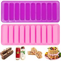 2 Pcs Backform Silikonform Mit 10 Mulden Antihaft Riegel Backformfür Müsliriegel, Schokoriegel, Muffin 2 Pcs Backform Silikonform Mit 10 Mulden Antihaft Riegel Backformfür Müsliriegel, Schokoriegel, Muffin von BLUEDEER