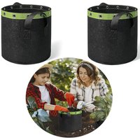 Bluedeer - 2 Stück 11 l Pflanzsäcke mit Griffe & Metallösen,stofftopf für Bepflanzung in einemPflanzenzelt,Pflanzbeutel für Niedrigstress von BLUEDEER