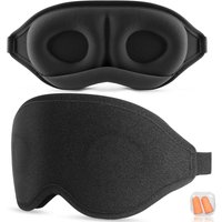 2 Stück 3D Schlafmaske für Seitenschläfer – Lichtblockierend, Verstellbares Gummiband, Schwarz Schlafmasken 2 Stück 3D Schlafmaske für Seitenschläfer – Lichtblockierend, Verstellbares Gummiband, Schwarz Schlafmasken von BLUEDEER