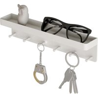 2 Stück Schlüsselbrett weiß mit Ablage, Schlüsselhalter Edelstahl Schlüssel Organizer Schlüsselboard Aufbewahrung mit 6 Haken & Schlüsselleiste für 2 Stück Schlüsselbrett weiß mit Ablage, Schlüsselhalter Edelstahl Schlüssel Organizer Schlüsselboard Aufbewahrung mit 6 Haken & Schlüsselleiste für von BLUEDEER