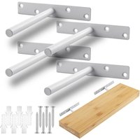 Bluedeer - 2 Stück Schwerlast schwimmenden Regalhalterung versteckte Regal Klammern verdeckte Regalunterstützung für schwimmende Holzböden (weiß) von BLUEDEER