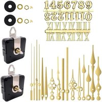 Bluedeer - 2 Stück stilles Quarz-Uhrwerk, 6 Paar Kurze Achse und Lange Achse Uhrwerk mit manueller Batterieversorgung, Wanduhr-Mechanismus Teile von BLUEDEER