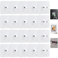 Bluedeer - 20 Stück Bilderhaken Selbstklebend Transparent Klebehaken Bilder-Haken Ohne Bohren Wandhaken Wasserdicht Bildaufhänger Selbstklebende von BLUEDEER