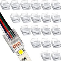 Bluedeer - 20 Stück led Strip Connector 5 polig 12mm, led lötfrei Streifenverbinder,5Pin Verbindungskabel Verbinder, für 12mm Breite led Strip von BLUEDEER