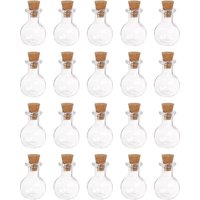 20Stk Mini Glas Flaschen mit Korkstopfen Flach Boden Kugel Geformt Winzige Glasgefäße Klein Glasflaschen Klare Wunsch für Handwerk Kunst Handarbeit von BLUEDEER