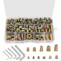Bluedeer - 230 Stück Einschraubmutter Gewindeeinsatz Holz, M4 M5 M6 M8 M10 Zink-legierung Einschraubmuffen, Holzmöbel Gewindeeinsätze, von BLUEDEER