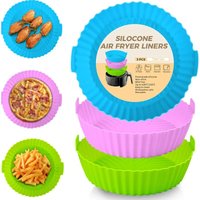 Bluedeer - 3 Packungen Silikonform für Heißluftfritteuse 20cm Air Fryer Silikon Pot Liners Wiederverwendbar anstelle Airfryer Backpapier von BLUEDEER