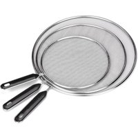 Bluedeer - 3 Stück Spritzschutz Pfannen Edelstahl Pfanne Spritzdeckel Küchen Bratpfanne Öl Proofing Deckel mit Handgriff 25cm 29cm 33cm Durchmesser von BLUEDEER