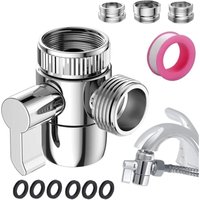 Bluedeer - 3 Wege Wasserhähn Adapter Umschaltventil G1/2 Zoll Wasserhahn Diverter Ventil Messing Chrom Poliert, Mit 6 4-Punkt-Gummi-Flachpolstern,mit von BLUEDEER