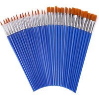 30 Stück Pinsel Set, 15 Runde Pinsel und 15 Flache Pinsel Kleine Künstlerpinsel Pinsel für Körper Gesicht Felsen Leinwand, Gemälde Liebhaber Kinder von BLUEDEER