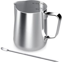 Bluedeer - 350ml Milchkännchen Edelstahl Handheld Aufschäumkännchen, Kaffee Creamer Milch Aufschäumer Kännchen Tasse mit Messung Mark und Latte Art von BLUEDEER