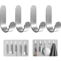 4 Haken Selbstklebend Edelstahl Matt, Klebehaken Edelstahl Klein, klebehaken badezimmer,Wasserdicht Küchenhaken Handtuchhaken Ohne 4 Haken Selbstklebend Edelstahl Matt, Klebehaken Edelstahl Klein, klebehaken badezimmer,Wasserdicht Küchenhaken Handtuchhaken Ohne von BLUEDEER