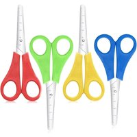 Bluedeer - 4 Stück Kinderschere Set, Schere Schule Klasse, Bastelschere Kinder, Kinderscheren, Schere mit Stumpfer Spitze, Lernschere mit Skala, von BLUEDEER