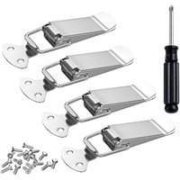 Bluedeer - 4 Stück Spannverschluss Hebelverschluss Silber mit Schraubendreher Schrauben geeignet für Toolbox Schublade Truhe Kistenverschluss Schrank von BLUEDEER
