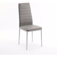 4pcs high back horizontal sewing decorative PVC dining chair round tube grey N101 4pcs high back horizontal sewing decorative PVC dining chair round tube grey N101 von BLUEDEER