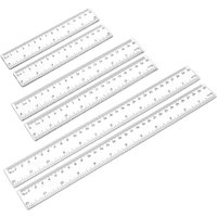 Bluedeer - 6 Stück Transparente Kunststoff Gerade Lineals Flexibel Präzision Lineal Messwerkzeug Bruchsicheres Durchsichtiges mit Beidseitiger Bluedeer - 6 Stück Transparente Kunststoff Gerade Lineals Flexibel Präzision Lineal Messwerkzeug Bruchsicheres Durchsichtiges mit Beidseitiger von BLUEDEER