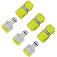 Bluedeer - 6 Stück Wasserhahn Anschluss Kit (3 Stück 1/2 Zoll 3/4 Zoll 2 In 1 Hahnverbinder, 3 Stück 1/2 Zoll Zwei Wege Kupplung, Gartenschlauch von BLUEDEER
