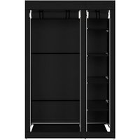 67' Tragbarer Kleiderschrank mit Vliesstoff und Kleiderstange, schnell und einfach zusammenzubauen, Schwarz von BLUEDEER