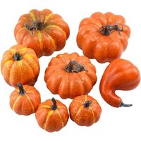 8 Stück Halloween-Simulationskürbis-Dekoration Schreibtisch Unterlagen Kinder (Orange, One Size) von BLUEDEER