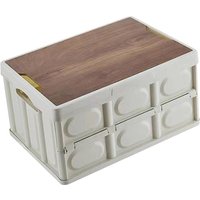 Aufbewahrungsbox mit Deckel Campingschrank Faltbar Plastik Aufbewahrungsbehälter mit Deckel Lagerkisten Auflagenbox als Tischplatte für Outdoor Aufbewahrungsbox mit Deckel Campingschrank Faltbar Plastik Aufbewahrungsbehälter mit Deckel Lagerkisten Auflagenbox als Tischplatte für Outdoor von BLUEDEER