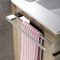 Badezimmer-Handtuchhalter, selbstklebender Doppel-Handtuchhalter, Edelstahl, Wandmontage, ohne Bohren, Handtuchhalter für Küche, für Küche, Silber von BLUEDEER