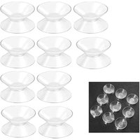 Bluedeer - 10 Kleine Doppelseitige Saugnäpfe mit Gewinde Transparente Anti-Rutsch Saugnapf Haken für Glas, Spiegel, Deko von BLUEDEER