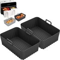 Bluedeer - 2 Pcs Airfryer Silikonform für Ninja AF400EU AF300EU Double Stack xl SL400EU 9.5L, Airfryer Zubehör für Ninja Foodi Max Dual Zone, Air von BLUEDEER