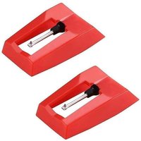 Bluedeer - 2 Stück Plattenspieler Nadeln (Rot) aus Weichem Kunststoff Ersatznadel für teac & Vinyl von BLUEDEER