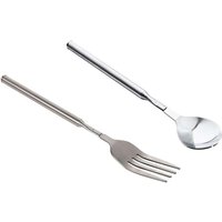 Bluedeer - 2er Set Teleskop Gabel Löffel Edelstahl Ausziehbar bis 64cm Ideal für bbq, Marshmallows Mehr Lässig Geschirr von BLUEDEER