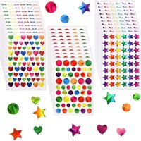 Bluedeer - 3420 Stück Glitzer Aufkleber Herz Sterne Rund Selbstklebend Sticker für Gästebuch Geschenkbeutel diy Umschlagsiegel Dekoration von BLUEDEER
