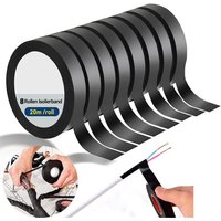 Bluedeer - 8 Pcs Rollen Isolierband 20 m, Isolierband schwarz Isolierband, Schwarzes Klebeband wasserdichtes Isolierband, selbstweißes Isolierband von BLUEDEER