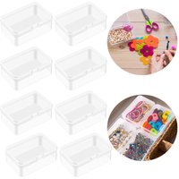 8er Pack Plastikbox mit Deckel Kleine Aufbewahrungsbox Transparente Mini Leerbox Bastelzubehör Plastik Sortierbox Kleine Dose mit Deckel für kleine von BLUEDEER