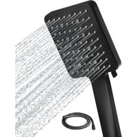 Bluedeer - Duschkopf,Duschbrause mit Schlauch Schwarz, Duschschlauch mit Duschkopf, Handbrause Duschkopf Regendusche mit 6 Strahlarten von BLUEDEER