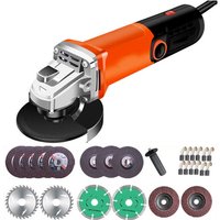 Elektrischer Mini Winkelschleifer 100mm , 850W mit 5 Trennscheiben Multifuction Kabelgebundener elektrischer Winkelschleifer zum Schleifen von von BLUEDEER