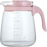 Glaskrug 1.7 Liter Karaffe mit Filter, Deckel Eistee Wasserkrug 1700ml von BLUEDEER