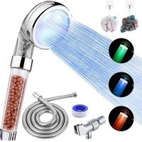 Bluedeer - LED-Duschkopf mit Handbrause, Hochdruck-Duschkopf mit Schlauch, Halter und PTFE-Band usw., 3 Wassertemperatur-geregelter, wassersparender, Bluedeer - LED-Duschkopf mit Handbrause, Hochdruck-Duschkopf mit Schlauch, Halter und PTFE-Band usw., 3 Wassertemperatur-geregelter, wassersparender, von BLUEDEER