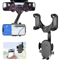 Bluedeer - Rückspiegel Telefonhalter, 360 Grad Rückspiegel Handyhalterung Auto, Drehbar und Verstellbarer Universal kfz Handy Halterung, von BLUEDEER