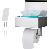 Bluedeer - Toilettenpapierhalter Ohne Bohren - SUS304 Edelstahl Silber Klopapierhalter mit Ablage - Toilettenpapierhalter Mit Feuchttücherbox - wc Bluedeer - Toilettenpapierhalter Ohne Bohren - SUS304 Edelstahl Silber Klopapierhalter mit Ablage - Toilettenpapierhalter Mit Feuchttücherbox - wc von BLUEDEER