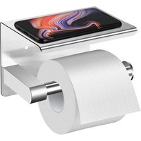 Bluedeer - Toilettenpapierhalter Ohne Bohren mit Ablage, Selbstklebend Klopapierhalter Gebürstet Edelstahl, Klorollenhalter wc Papier Halterung von BLUEDEER