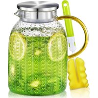 Wasserkaraffe Glaskaraffe Karaffe 1,8 Liter Glaskaraffe mit Deckel von BLUEDEER