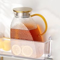 Wasserkrug Karaffe Glas mit Edelstahl-Deckel Auslaufsicherer 1.8 l von BLUEDEER