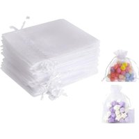 Bluedeer - Weiße Organza-Geschenkbeutel – 7 x 9 cm Gaze-Beutel mit Kordelzug, 100 Stück Hochzeitsschmuckbeutel – transparente Netzbeutel für Bluedeer - Weiße Organza-Geschenkbeutel – 7 x 9 cm Gaze-Beutel mit Kordelzug, 100 Stück Hochzeitsschmuckbeutel – transparente Netzbeutel für von BLUEDEER