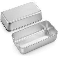 Bluedeer - Brotbackform 2er-Set, Edelstahl Rechteckig Toastbrot Backform Kastenform Perfekt für Brot und Kuchen, Spülmaschinenfest & Gesund, 22146.5cm Bluedeer - Brotbackform 2er-Set, Edelstahl Rechteckig Toastbrot Backform Kastenform Perfekt für Brot und Kuchen, Spülmaschinenfest & Gesund, 22146.5cm von BLUEDEER