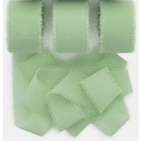 Bluedeer - Eukalyptus Grünes Schleifenband 4cm x 15m Hochzeitsgeschenkband aus Chiffon und Stoffband von BLUEDEER