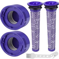 Bluedeer - Filter für Dyson V8 V7 Staubsauger, Ersatzteile Dyson V8 Zubehör Filter mit Reinigungsbürste für Dyson V8/V7, 2 HEPA-Nachmotorfilter-Kit & von BLUEDEER