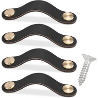 Bluedeer - Frypay 4 Stück Ledergriffe für Möbel, möbelgriffe leder Schwarz Möbelgriffe Schubladengriff, Modernen Möbelknöpfe Schrank Griffe für Bluedeer - Frypay 4 Stück Ledergriffe für Möbel, möbelgriffe leder Schwarz Möbelgriffe Schubladengriff, Modernen Möbelknöpfe Schrank Griffe für von BLUEDEER