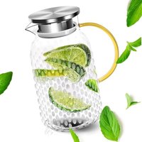 Glas Wasserkaraffe 1500ML Großem Durchmesser, Leicht zu Reinigen von BLUEDEER